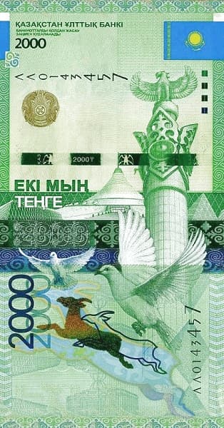 Крылатый барс, карта Казахстана и национальный орнамент.