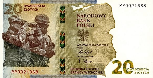 Солдаты пограничной службы, оружие, реактивный истребитель; карта восточной границы Польши